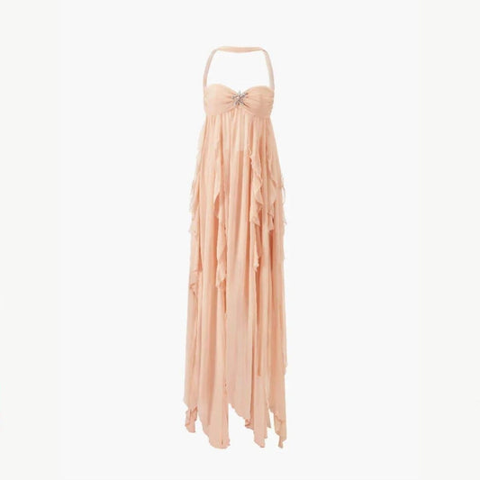Ariel | Embellished Star Open-Back Maxi Dress