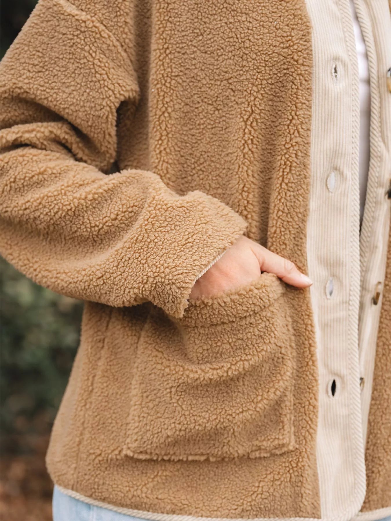 Leanne | Women's Button-Front Sherpa Teddy Jacket