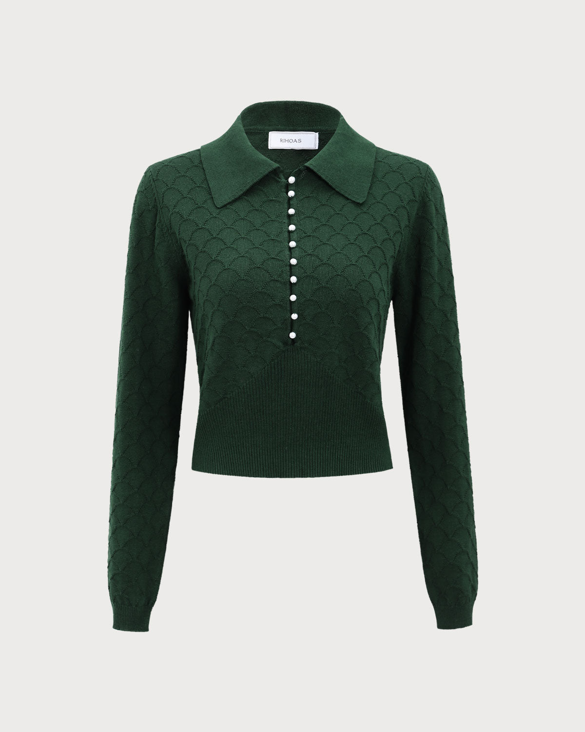 Noor | Women's Lapel Ribbed Textured Knit Top