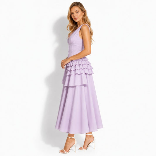 Zeva | Women's Tiered Ruffle Midi Dress