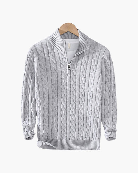 Kit | Men's Cable Knit Half-Zip Sweater