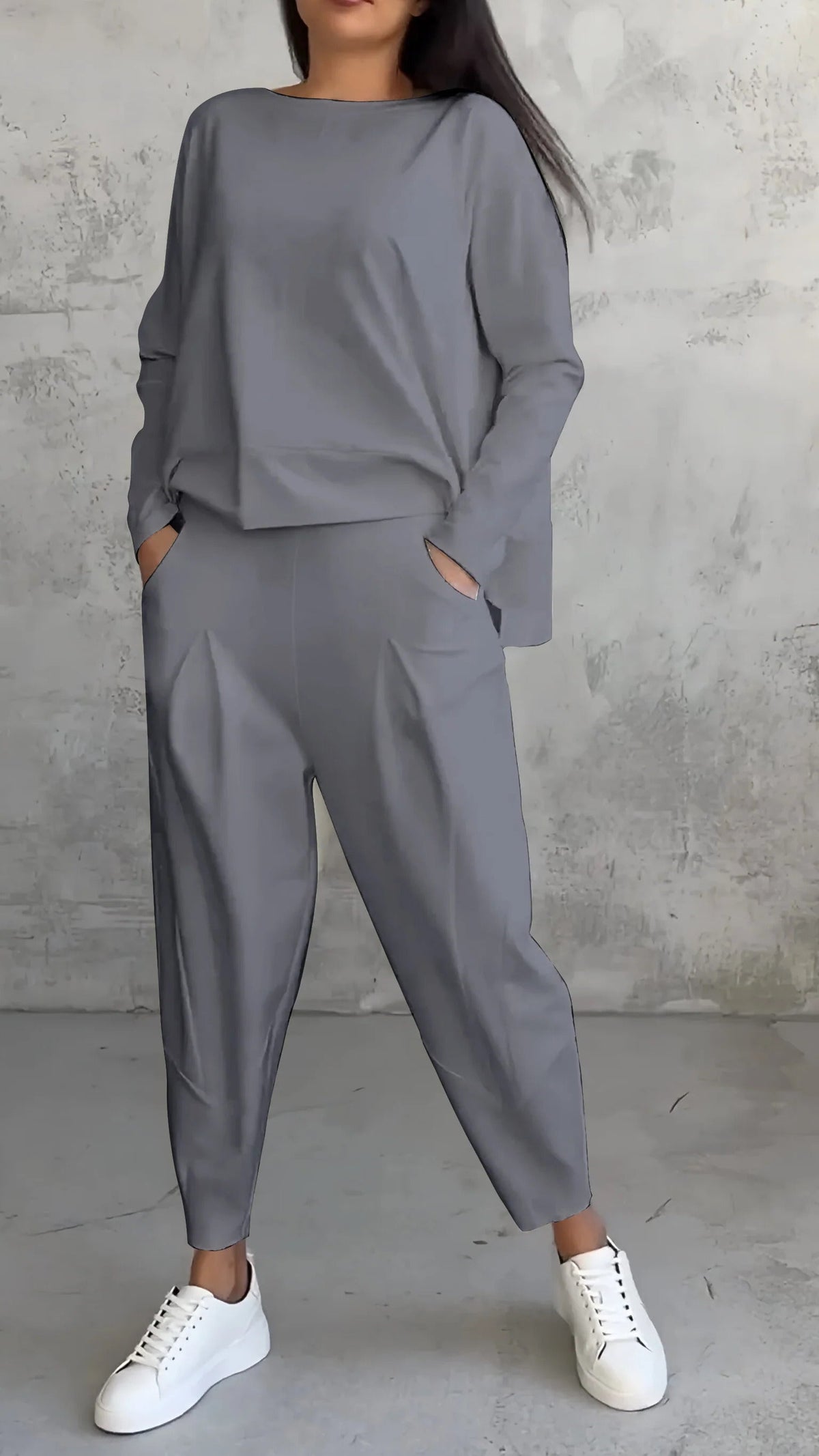 Zara | Women's Two Piece Tracksuit Set Crew Neck Sweatshirt Jogger Pants