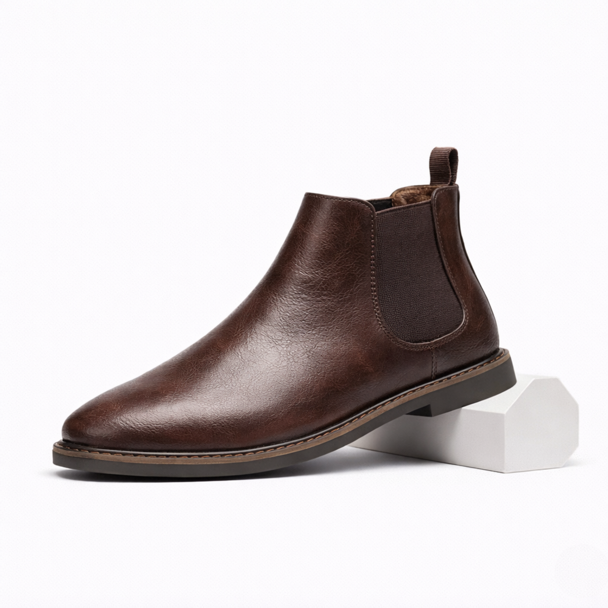 Laurence | Leather Chelsea Ankle Boots Elastic Side Panels
