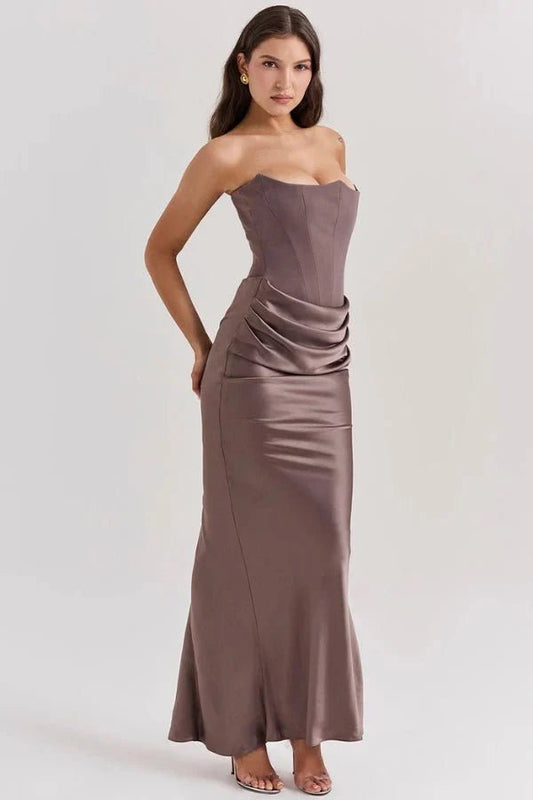 Sloane | Satin Corset Floor-Length Gown