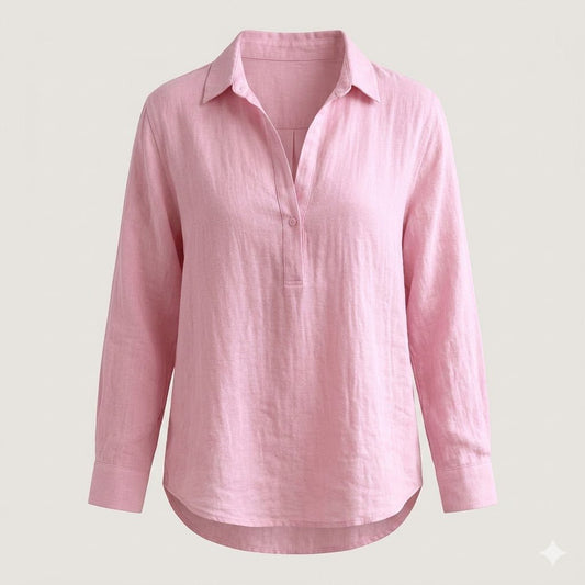 Elise | Blush Linen Relaxed Shirt Women