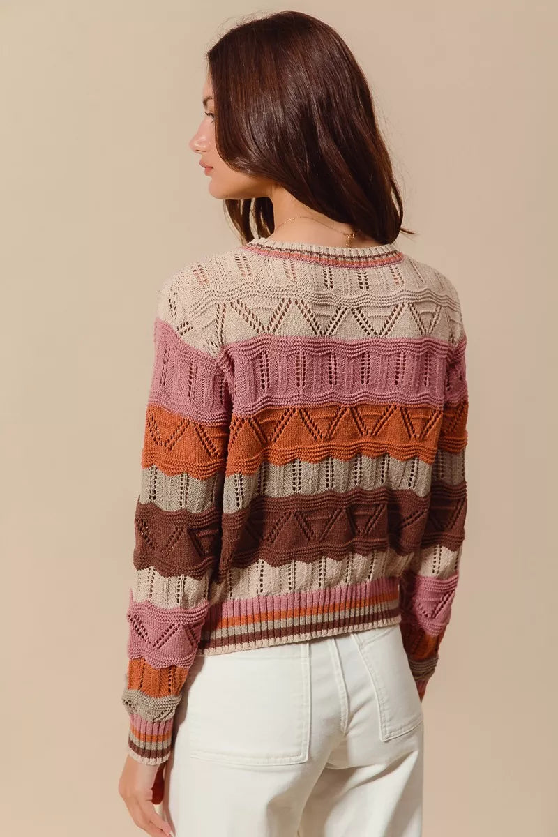 Jamie | Women's Striped Long Knit Sweater