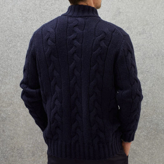 Marco | Men's Zip-Up Cable Knit Sweater