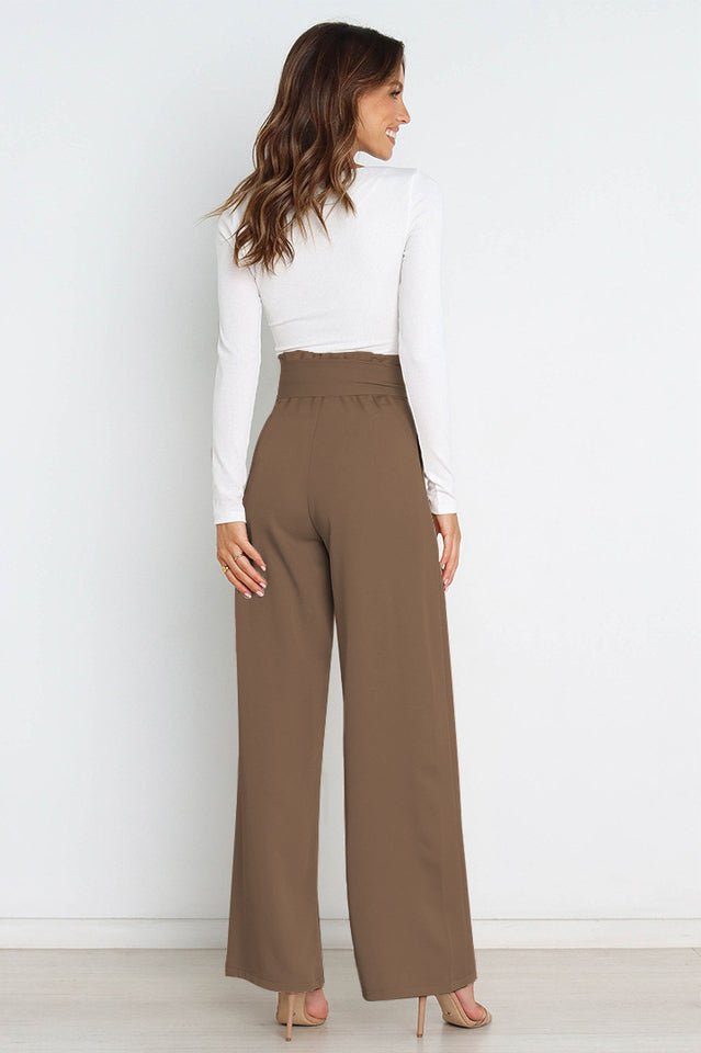 Cosima | High-Waist Wide Leg Knit Trousers