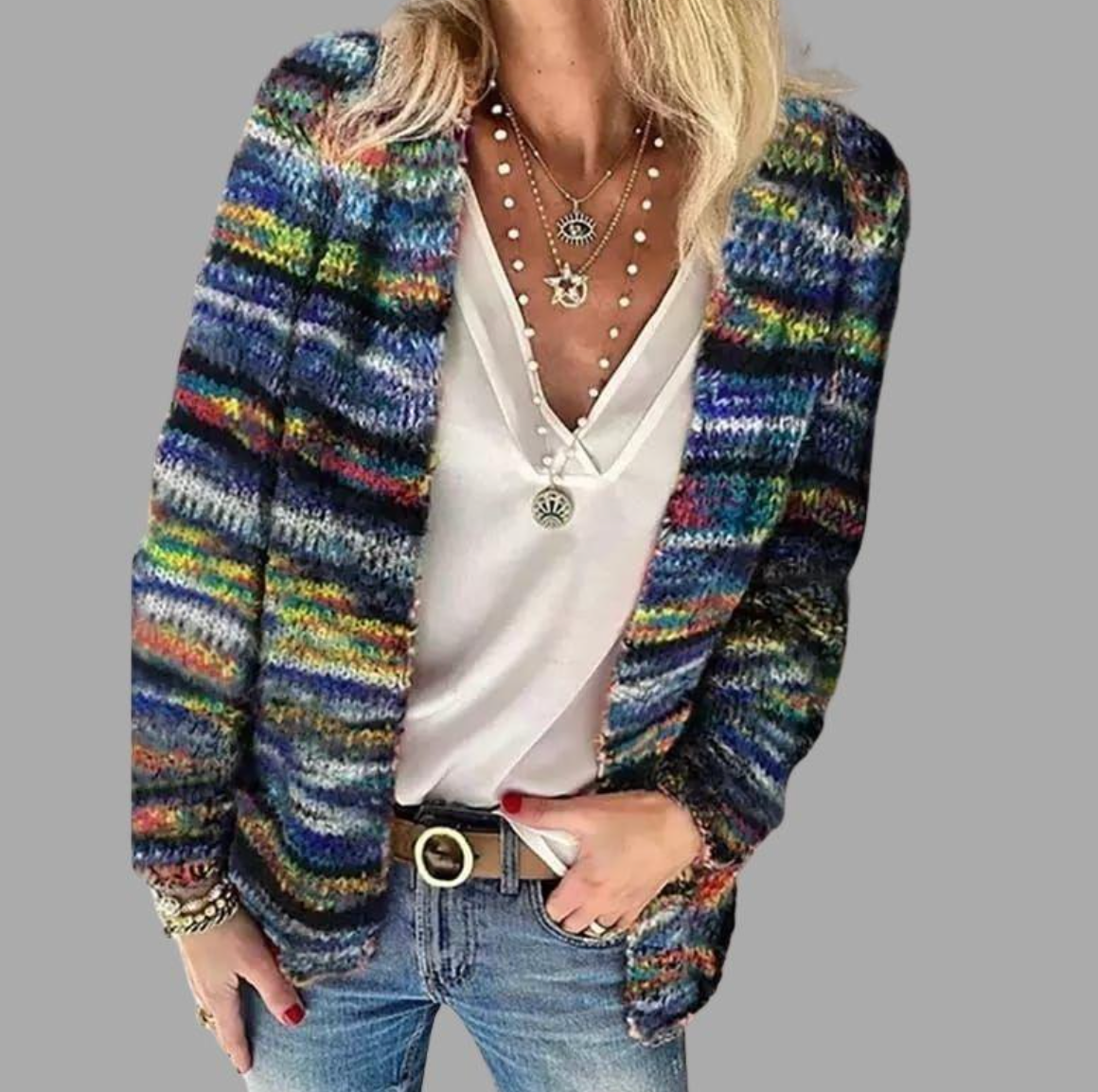 Josie | Striped Open Front Cardigan