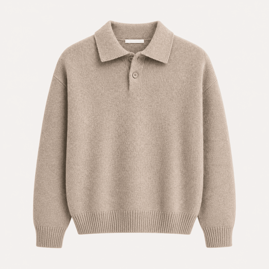 Enzo | Relaxed Knit Polo Sweater
