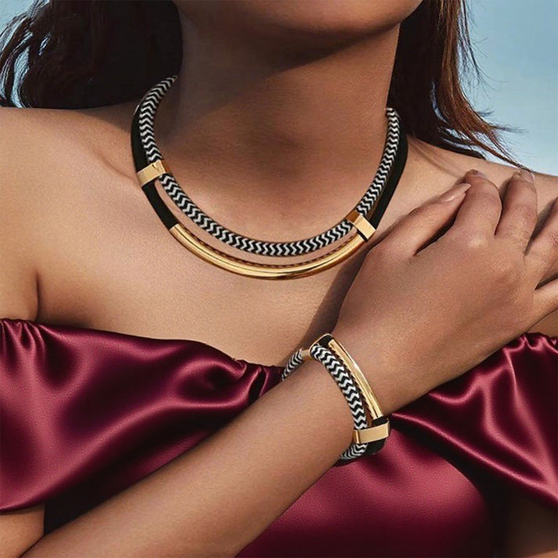 Chloé Montclair Braided Necklace and Bracelet Set