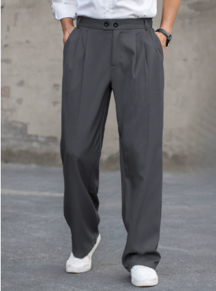 Alaric | Wide Leg Pleated High Waisted Trousers