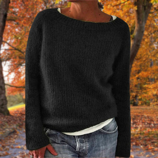 Maisie | Cosy Knit Sweater Boat Neck Long Sleeves