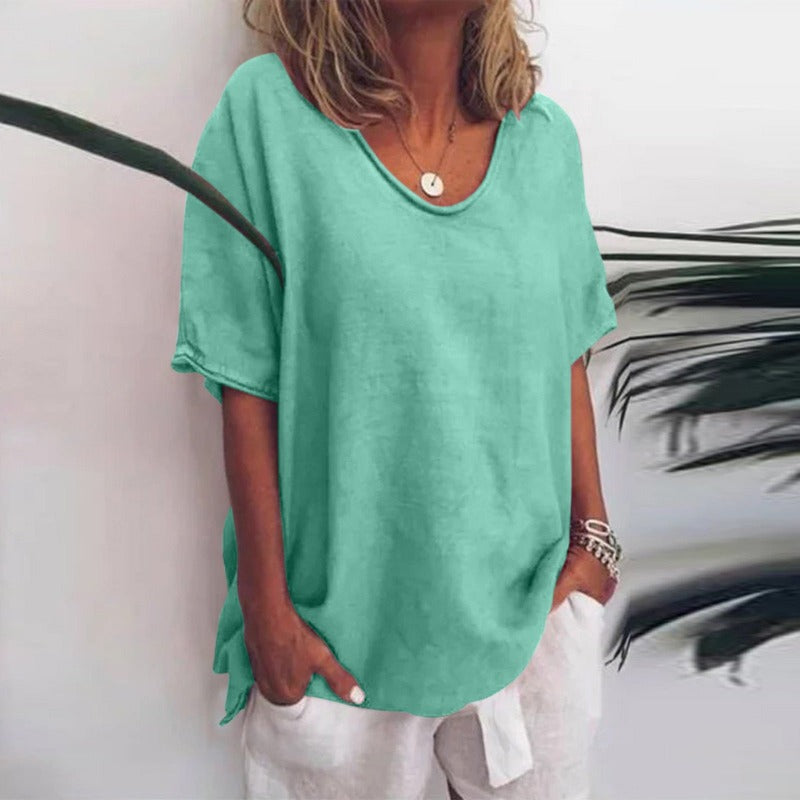 Wisteria | Oversized Cotton Knit Summer Tee