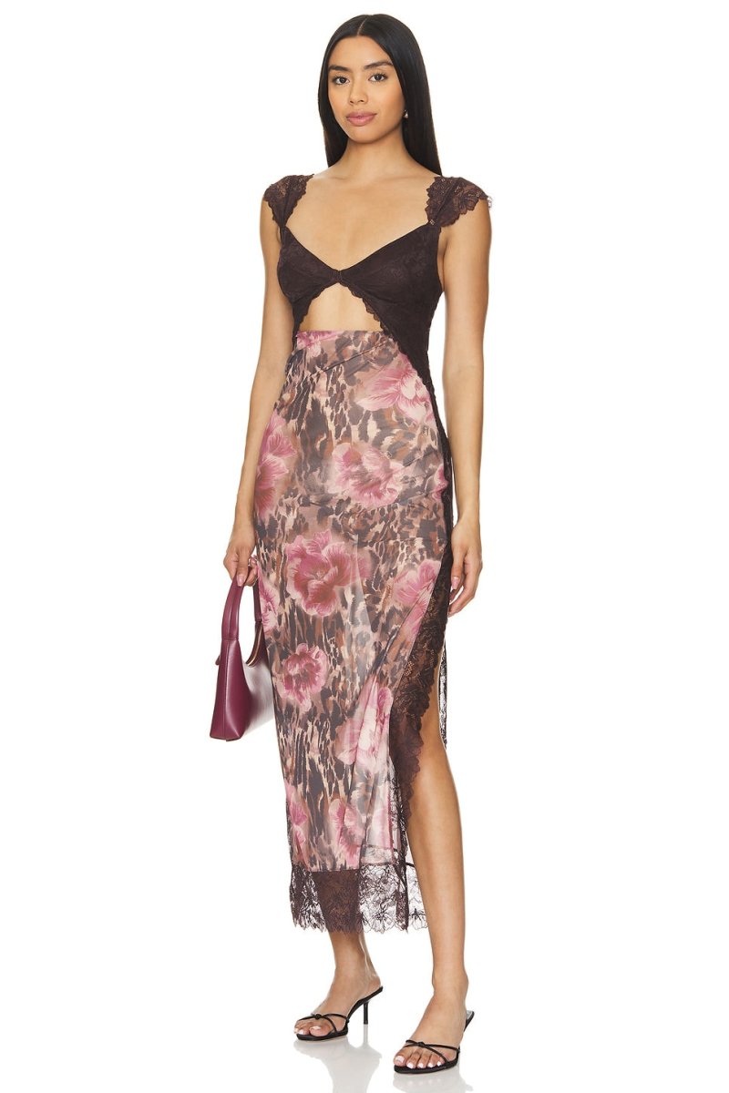 Paige | Floral Lace Overlay Sheath Dress