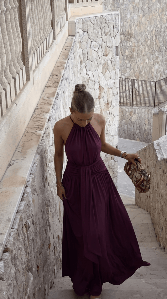 Freya | Plum Halter Maxi Dress