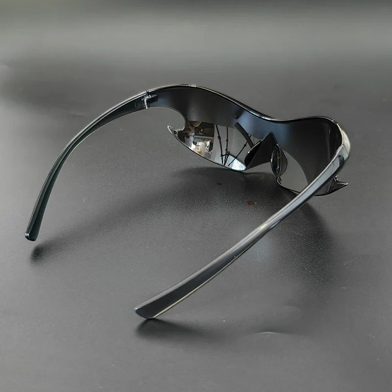 Futuristic Shield Sunglasses with Reflective Finish