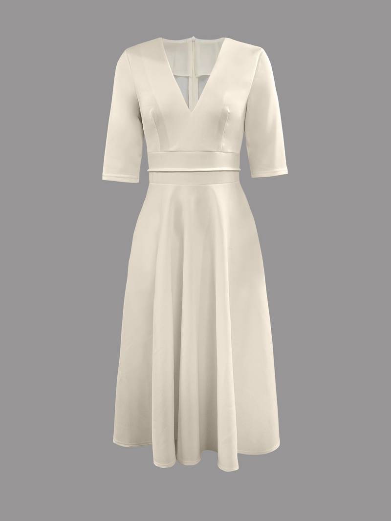 Isabelle | Women's Elegant Flared Wedding Guest Midi Dress