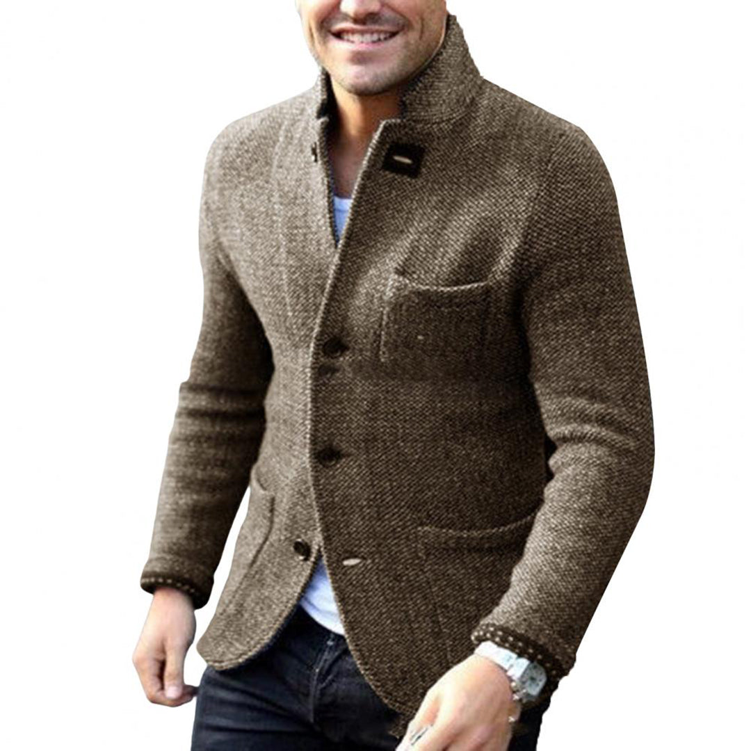 Torquil | Slim Fit Stand Collar Button Down Jacket