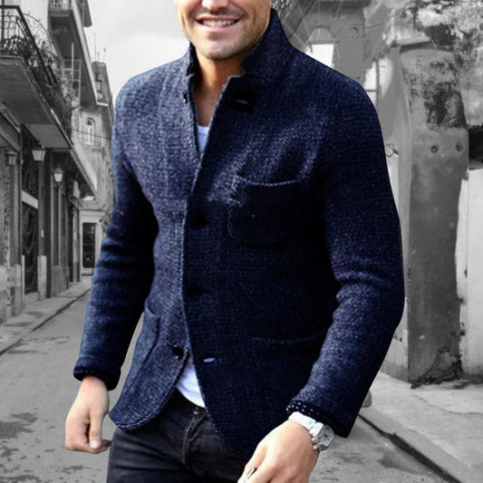 Torquil | Slim Fit Stand Collar Button Down Jacket