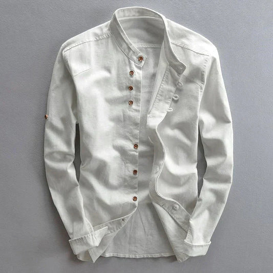Maxwell | Men's Band Collar Button-Down Shirt