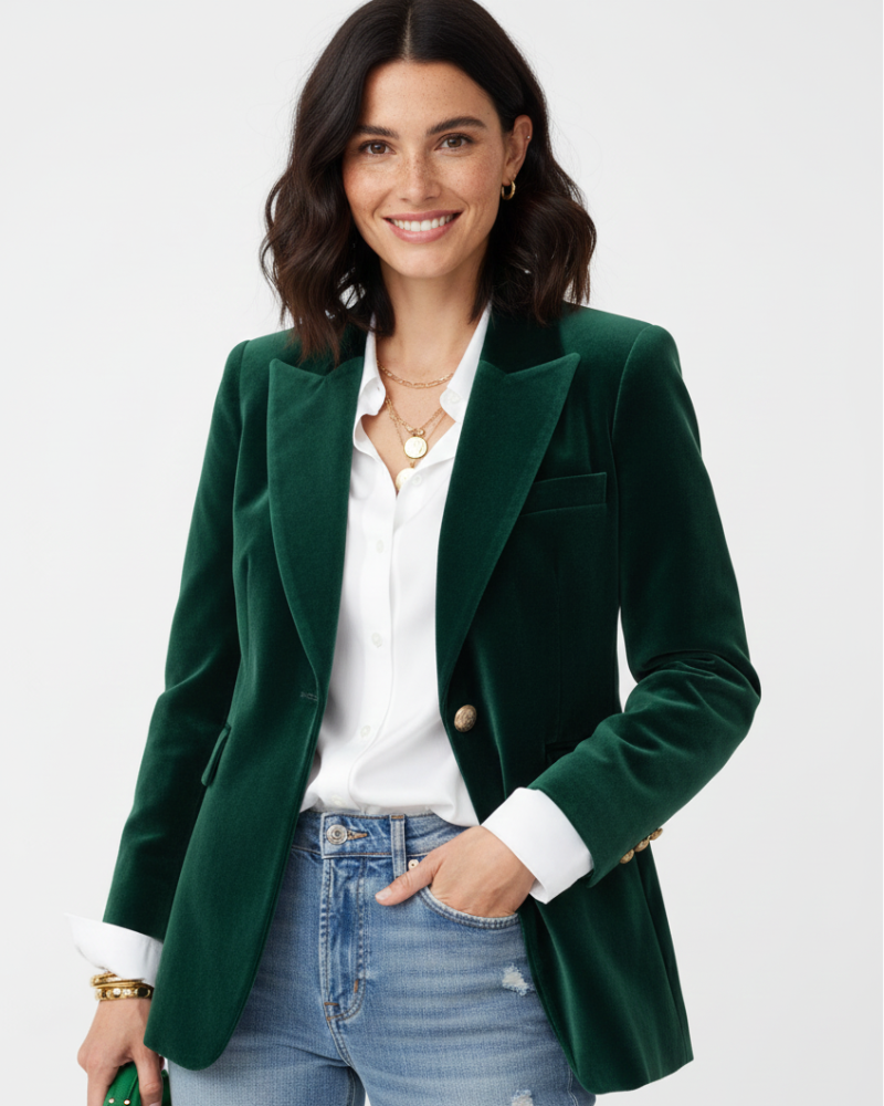 Victoria | Women's Fitted Velvet Blazer