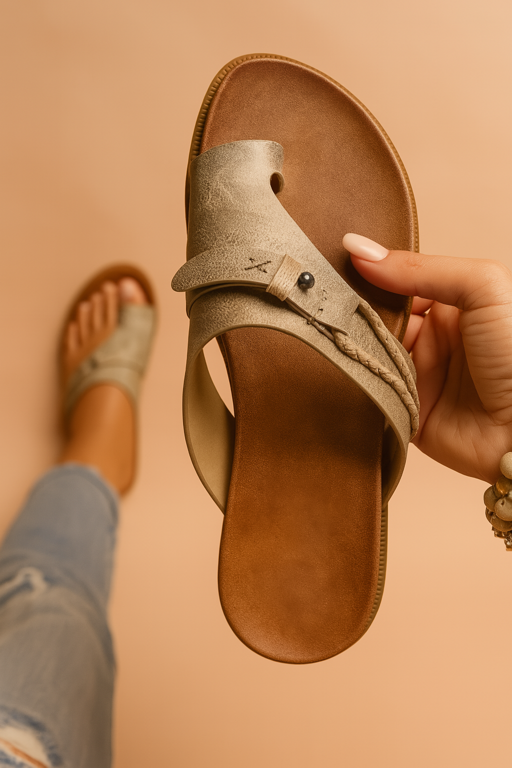 Julia | Strappy Toe-Loop Slide Sandals