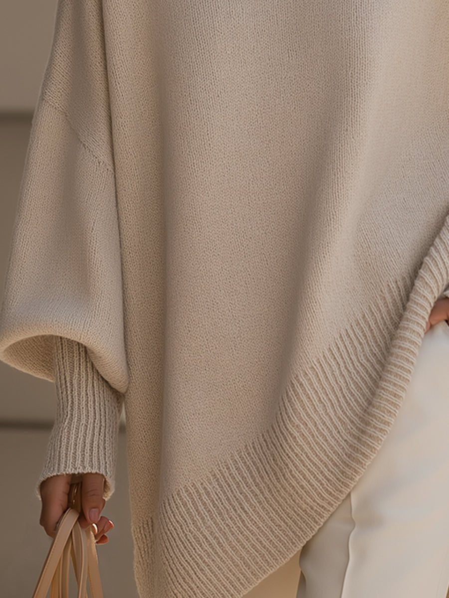 Luxe Oversized Drape Knit Sweater for Women