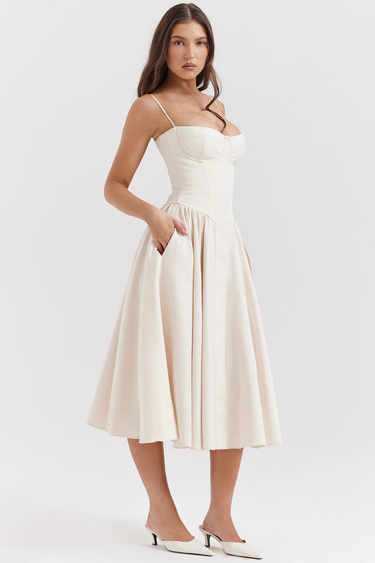 Kasey | Flattering A-Line Midi Dress for Women
