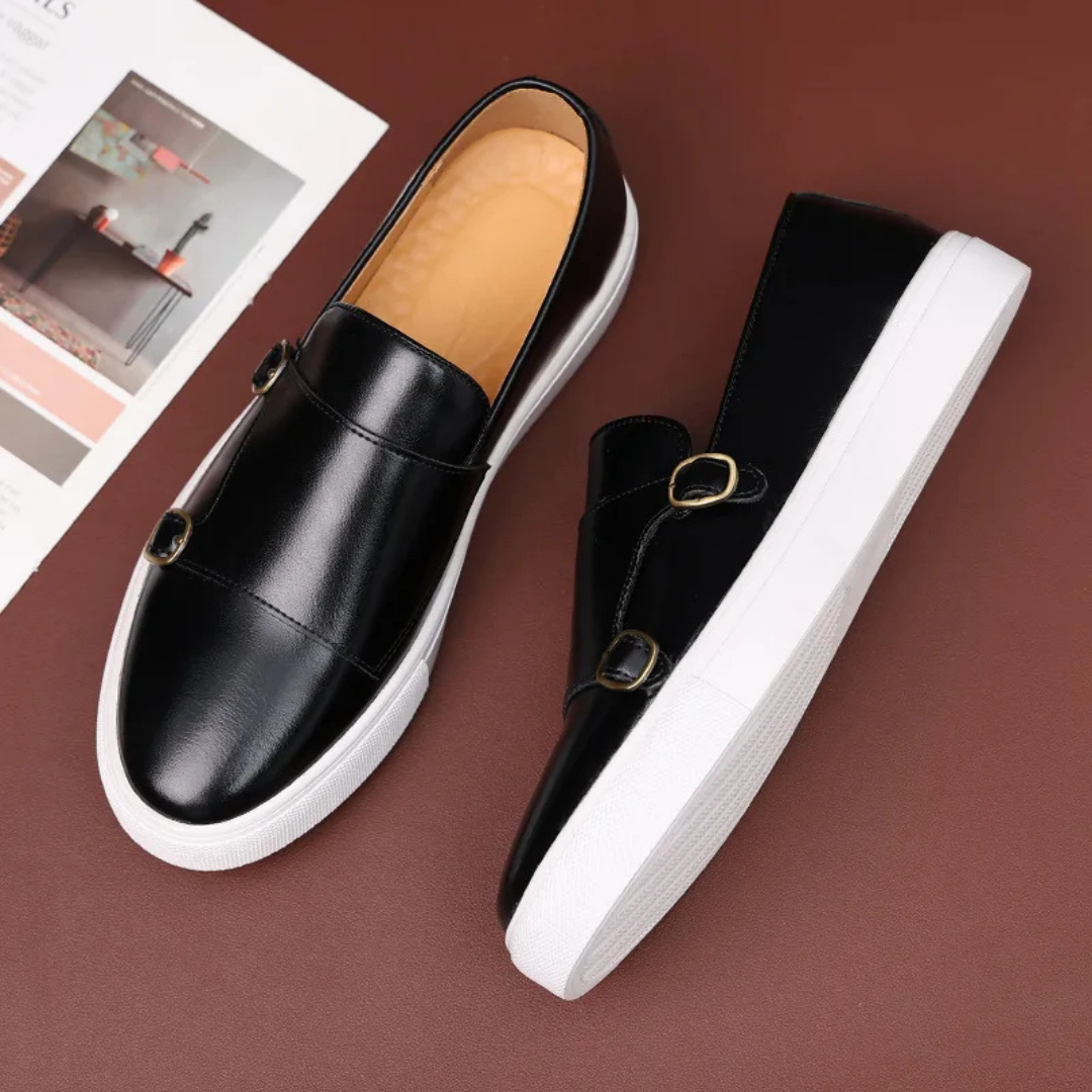 Jaden | Stylish Faux Leather Buckle Loafers for Men