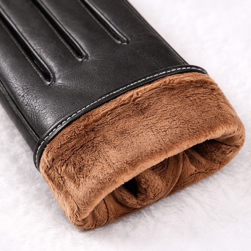 Men’s Genuine Leather Gloves with Fleece Interior
