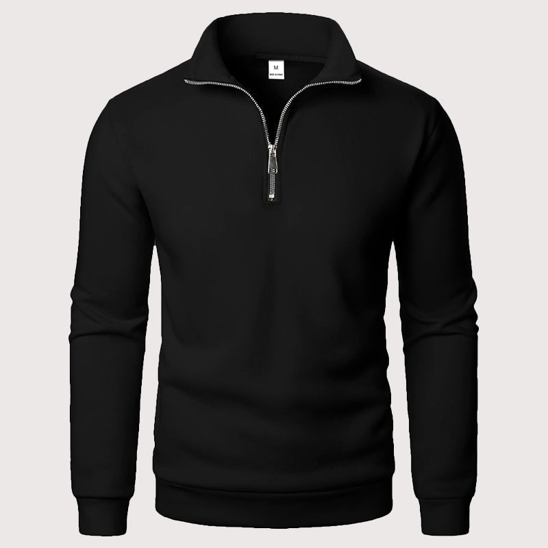 Vaughan | Quarter Zip Stand Collar Sweatshirt Warm Lining
