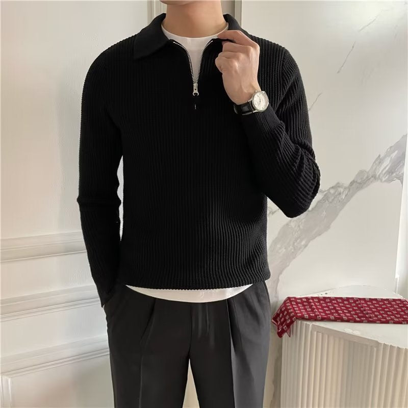 Hank | Men's Zip Up Polo Sweater