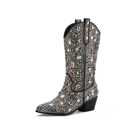 Diana | Women's Embellished Mid-Calf Cowboy Boots