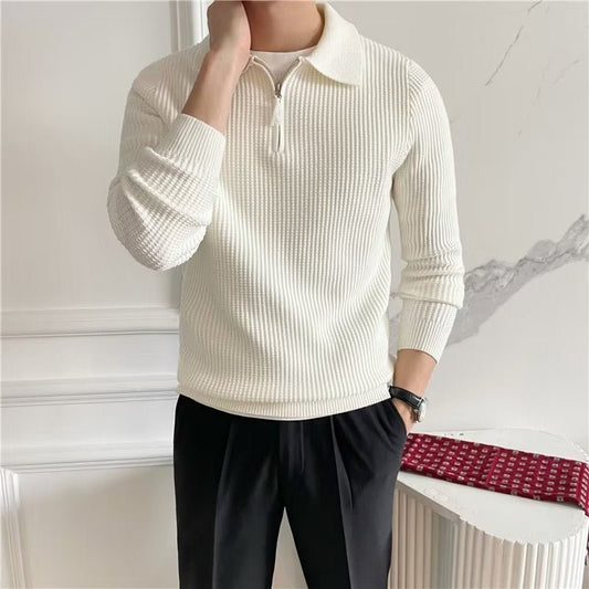 Hank | Men's Zip Up Polo Sweater