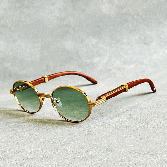 Oval Frame Sunglasses with Tinted Lenses