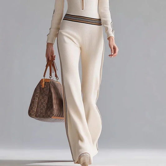 Sophia | Striped Knit Hooded Jumpsuit