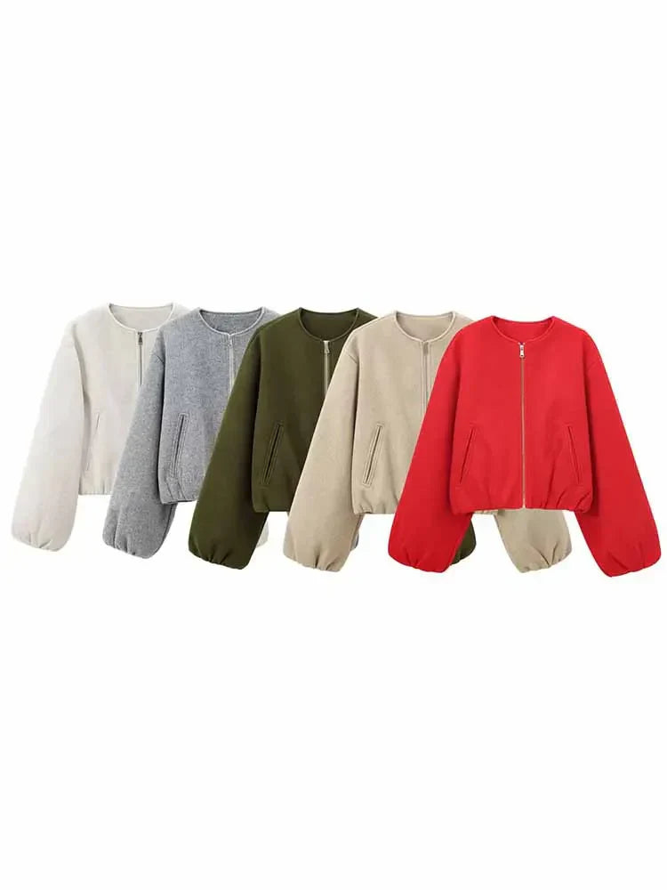 Lisa | Women's Trendy Zip-Up Bomber Jacket