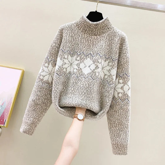 Birch | Christmas Jumper Roll Neck Snowflake Pattern