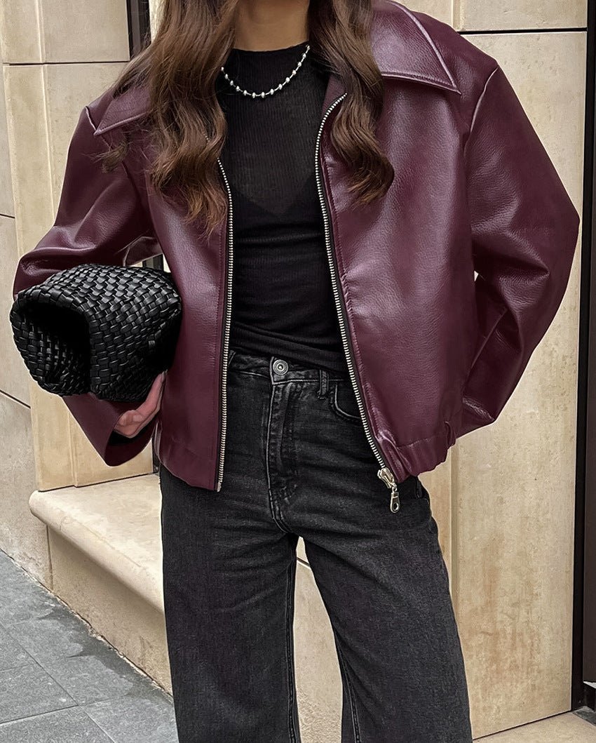 Reina | Women's Vegan Leather Square Neck Jacket