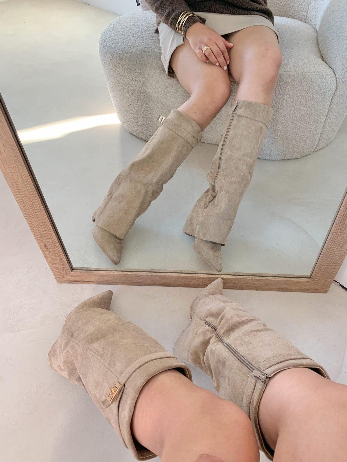 Perdita | Slouch Knee High Heeled Boots Relaxed Silhouette