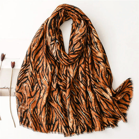 Sofia Amoretti Oversized Scarf with Zebra Pattern