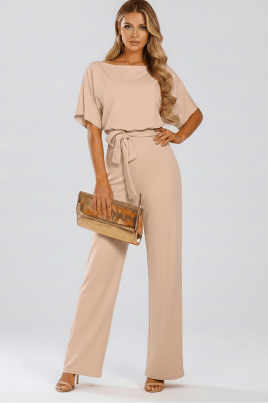 Sylvie | Women's Wide Leg Belted Jumpsuit