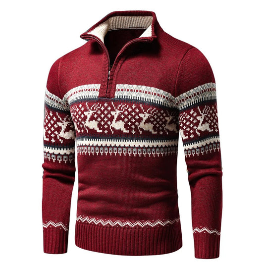 Rowan | Mens Jumpers Half Zip Christmas Pattern
