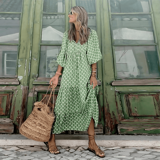 Cassandra | Women's Geometric Print High-Low Dress