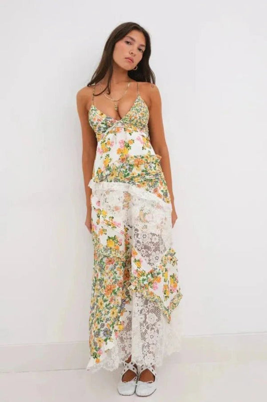 Indie | Boho Print Flowy Maxi Dress