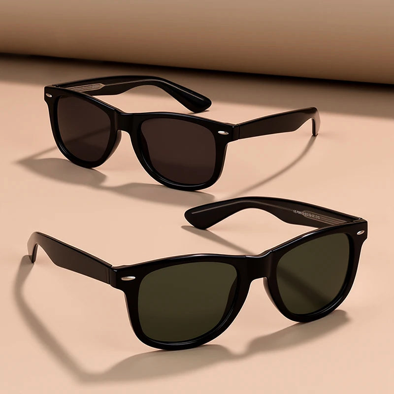 Vintage Square Sunglasses with Polarized Lenses