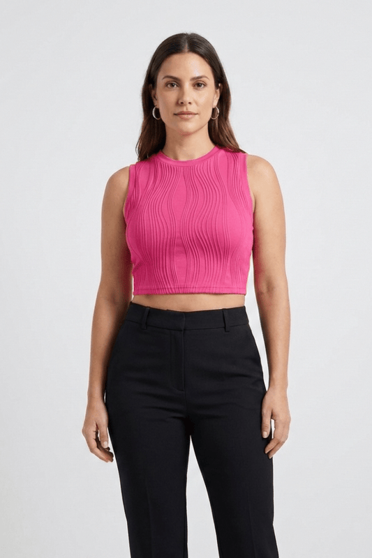 Zuri | Women's High Neck Ribbed Crop Top