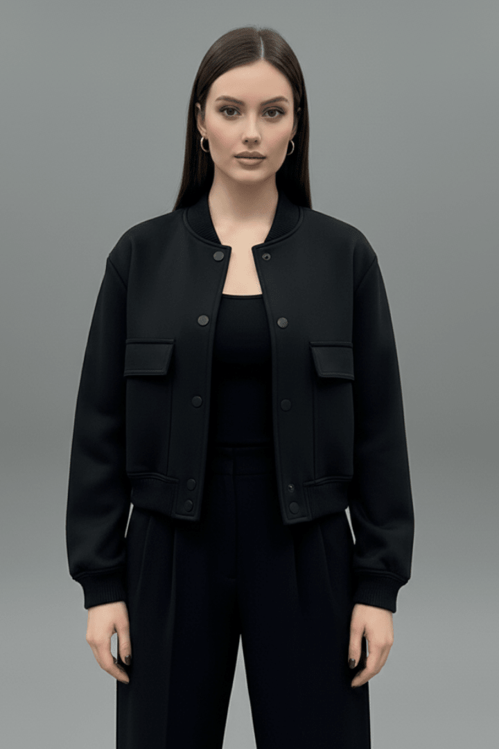 Elara | Women's Button Closure Elasticated Hem Jacket