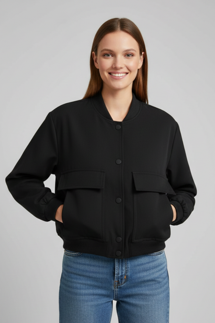 Tara | Women's Button Closure Ribbed Hem Knit Jacket